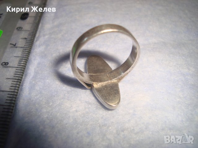 СТАР ИЗИСКАН СТИЛЕН РетроАрт МОДЕЛ СРЕБЪРЕН ПРЪСТЕН СРЕБРО ВИСОКА ПРОБА с ШЛИФОВАН ЧЕРЕН ОНИКС 32379, снимка 13 - Пръстени - 38323642