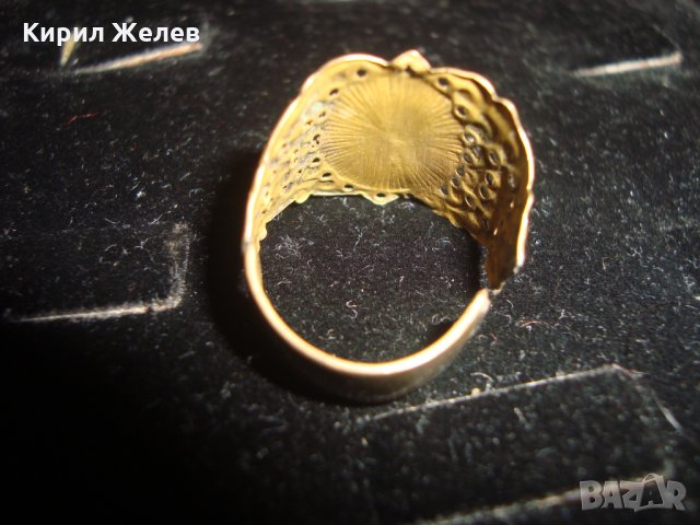 МЕДЕН с ПОЗЛАТА РЕТРО МНОГО СТАР ПРЪСТЕН ЮВЕЛИРНА МАЙСТОРСКА ФИНА ИЗРАБОТКА 76111, снимка 4 - Антикварни и старинни предмети - 30285904