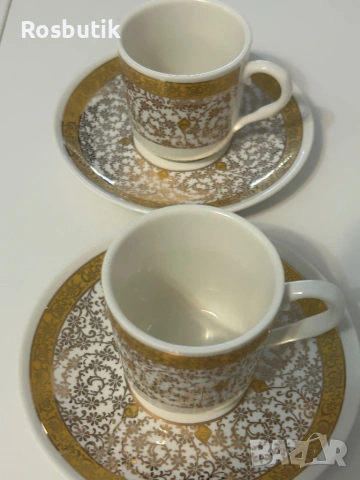 Луксозен позлатен порцеланов сервиз за кафе , снимка 8 - Сервизи - 53379524