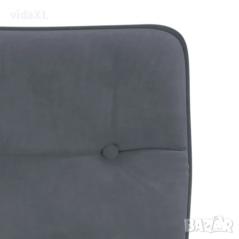 vidaXL Трапезни столове, 2 бр, тъмносиви, кадифе, снимка 6 - Столове - 56147560