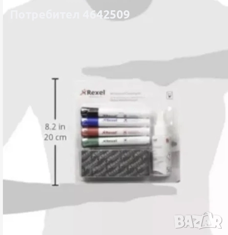 Комплект Маркери Спрей и Гъба за Почистване за Бяла Дъска Rexel , снимка 4 - Ученически пособия, канцеларски материали - 52368035