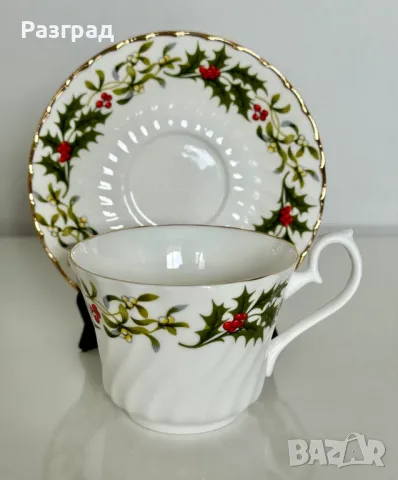 Коледен сет за чай чашка с чинийка