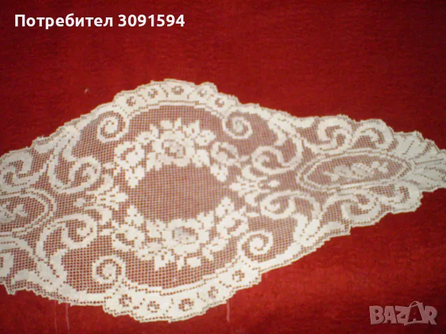 Старинна реколта от 30-те години на миналия век, ръчно плетена покривка, снимка 7 - Други ценни предмети - 48779709