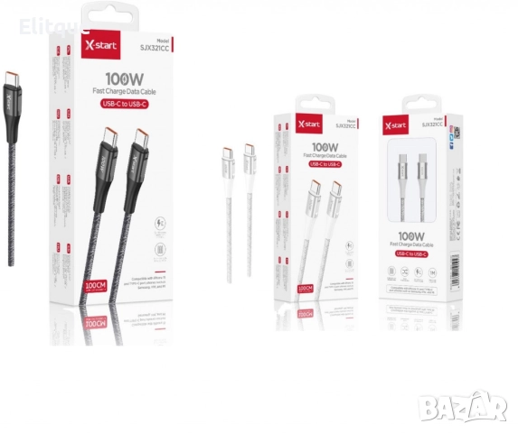 USB-C ,кабел за бързо зареждане,100W, 1 Метър ,SJX321CC, снимка 5 - Други стоки за дома - 52840179