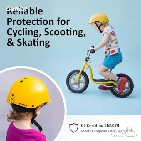 Детска велосипедна каска Dashel Eco Kids с регулируемо прилягане, снимка 2 - Аксесоари за велосипеди - 55776173