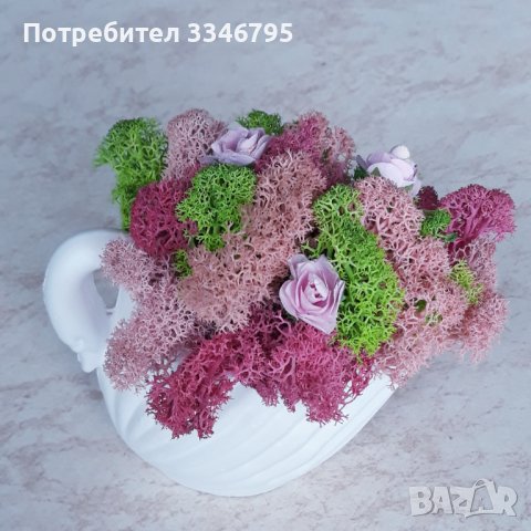 Гипсови фигури декорирани със скандинавски мъх , снимка 8 - Декорация за дома - 44113350