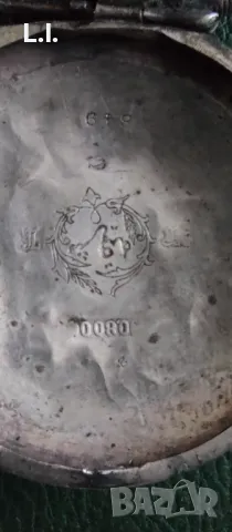 Сребърен часовник , снимка 4 - Антикварни и старинни предмети - 48780383