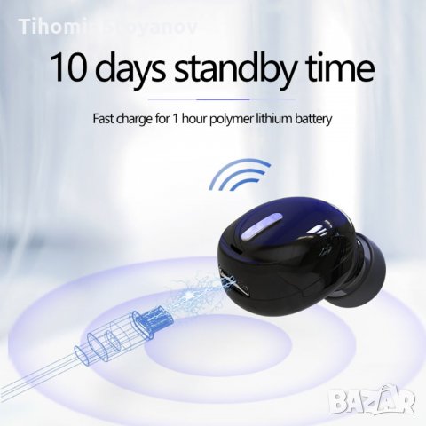 Блутут слушалки Earbud Хендсфри Handsfree, снимка 4 - Слушалки, hands-free - 31253364