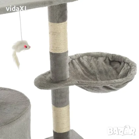 vidaXL Котешко дърво със сизалени стълбове, 138 см, сиво, снимка 7 - За котки - 56146225