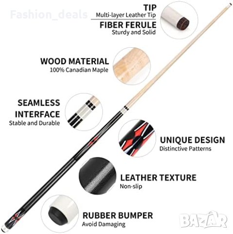 Нови 2 броя билярдни пръчки щеки и кийове Игри Развлечение Възрастни, снимка 2 - Други спортове - 42072356