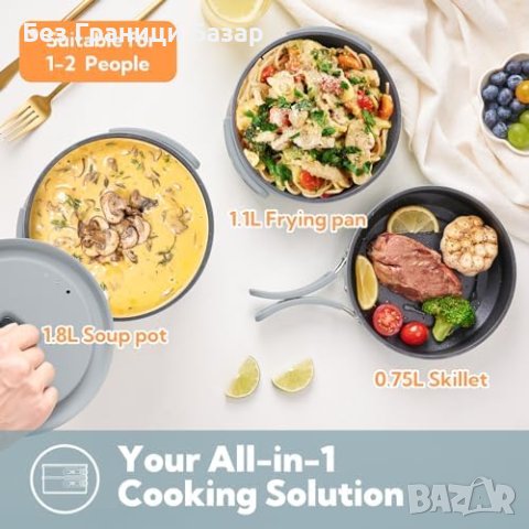 Нов ENFRIFAM Мултикукър - Идеален за Пътуване, Къмпинг, Бързо Готвене, снимка 3 - Други - 44166044