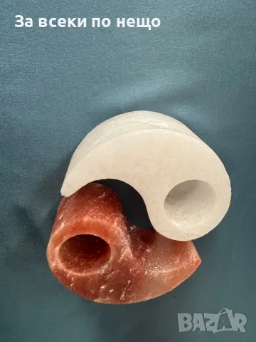 Свещник Ин-Ян от хималайска сол, снимка 7 - Декорация за дома - 48753214