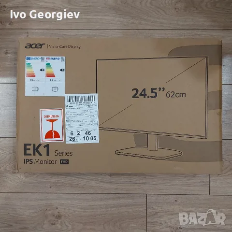 Гейминг монитор Acer - EK1 EK251QP6BI, 24.5'', FHD, IPS, 144Hz, 1ms , снимка 3 - Геймърски - 56201771