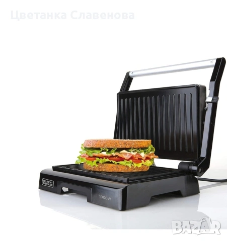 Електрическа скара Black&Decker BXGR1000E, 1000W, Черен, снимка 6 - Скари - 54041787