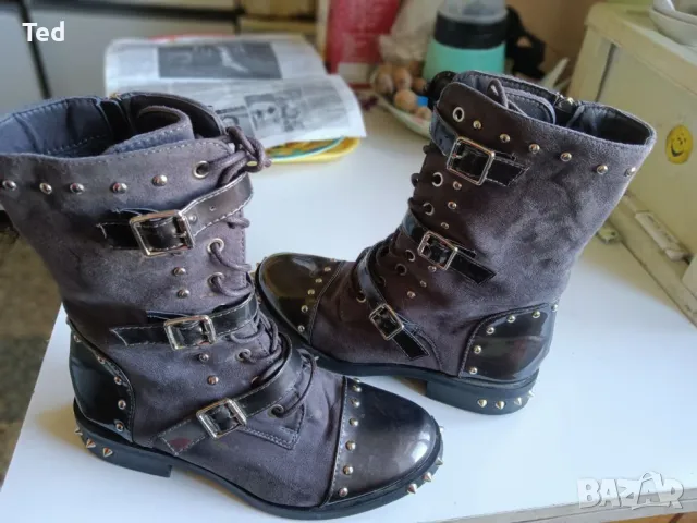 Ботуши, боти качествени с капси, 37-39 номер, снимка 4 - Дамски боти - 50412289