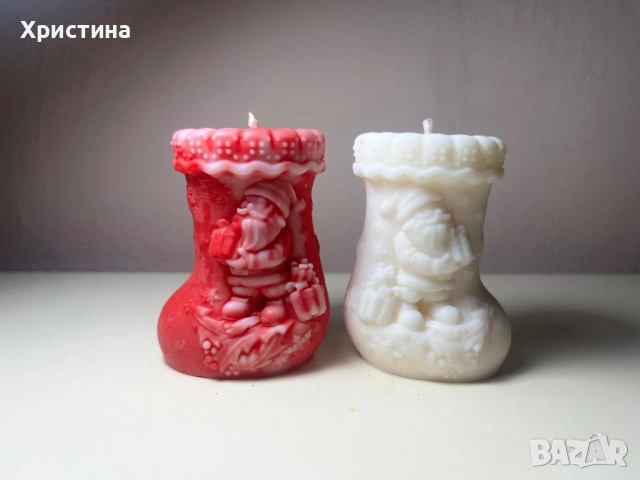 Коледни соеви ръчно изработени свещи , снимка 5 - Ръчно изработени сувенири - 52514373