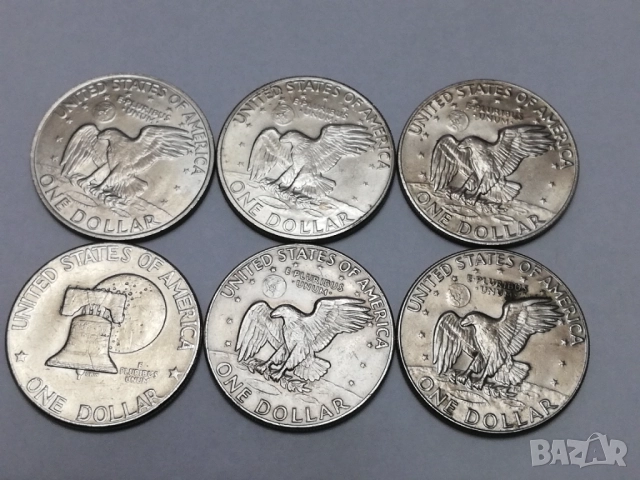 6 бр. 1 долар Айзенхауер-1971,72,74,76,77,78 г., снимка 2 - Нумизматика и бонистика - 52587624