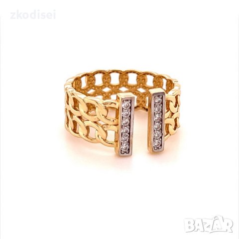 Златен дамски пръстен Tiffany 3,81гр. размер:58 14кр. проба:585 модел:16391-5, снимка 3 - Пръстени - 40769970