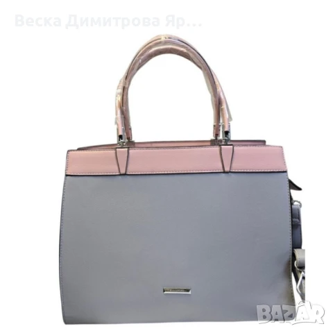 Модерна дамска чанта с двуцветен дизайн, снимка 7 - Чанти - 50690746