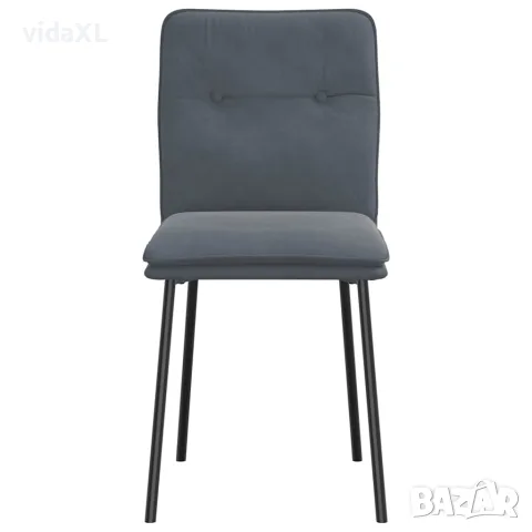 vidaXL Трапезни столове, 2 бр, тъмносиви, кадифе, снимка 3 - Столове - 56147560