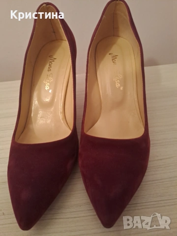Обувки  с ток естествен кожа, снимка 5 - Дамски обувки на ток - 53326864
