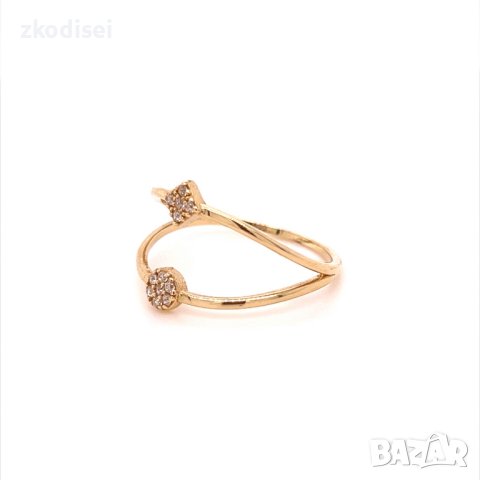 Златен дамски пръстен 1,51гр. размер:56 14кр. проба:585 модел:20026-2, снимка 3 - Пръстени - 42528414