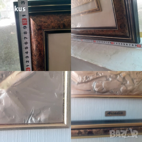 Стара сребърна картина с множество маркировки и хубава рамка, снимка 7 - Антикварни и старинни предмети - 51498122