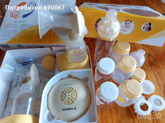Двойна помпа Medela Swing Maxi + Комплект 8 шишета, снимка 2 - Помпи за кърма - 53164975