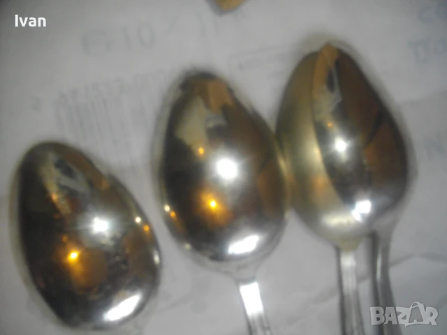 4 броя НОВИ БЪЛГАРСКИ СОЦ ЛЪЖИЦИ ГОЛЕМИ КАЛАЙДИСАНИ 1973 година, снимка 17 - Прибори за хранене, готвене и сервиране - 50967531