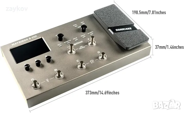 Педал за китара SONICAKE Matribox II Pro Expression Multi-Effects, 240+ вградени китарни ефекти, снимка 5 - Друга електроника - 49769922