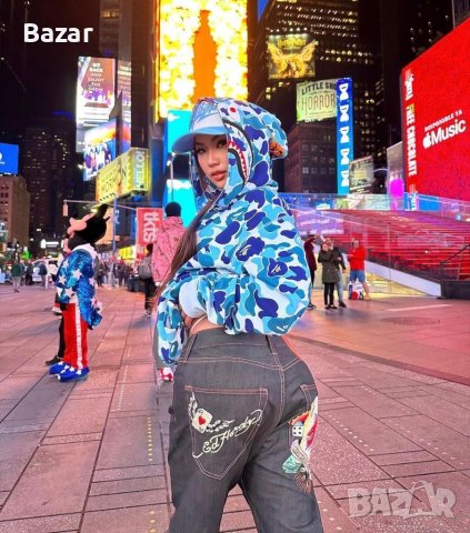 Суитчър Bape Military Blue A Bathing Ape Camouflage Син Hoodie Jacket Унисекс Размер M - L Суичър, снимка 1