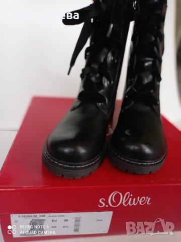 Нови немски боти, s.Oliver, черни 36, 39, 41 номер, снимка 2 - Дамски апрески - 35039049