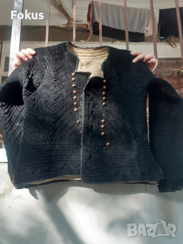 Стара възрожденска връхна дреха антерия носия - черно кадифе