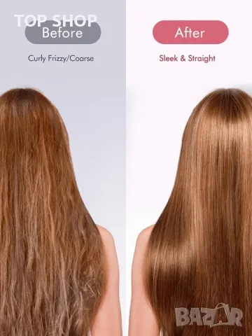 LANDOT Керамична преса за коса 4,5 см широка професионална, регулируема температура, розово злато, снимка 5 - Преси за коса - 49640945