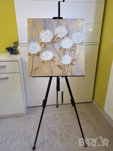 Текстурна картина - Хортензии, снимка 2 - Картини - 47622396