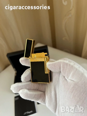 S.T. Dupont Ligne 2 Black & Gold запалка – 2 пламъка, пълен комплект, снимка 5 - Запалки - 53891344