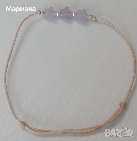 гривна от конец с камъни и сребърни топчета, снимка 18 - Гривни - 46701350