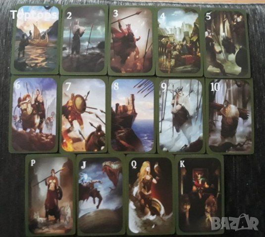 80 таро карти с кант и малка книжка: Fantastic Myths and Legends Tarot, снимка 9 - Карти за игра - 34436817