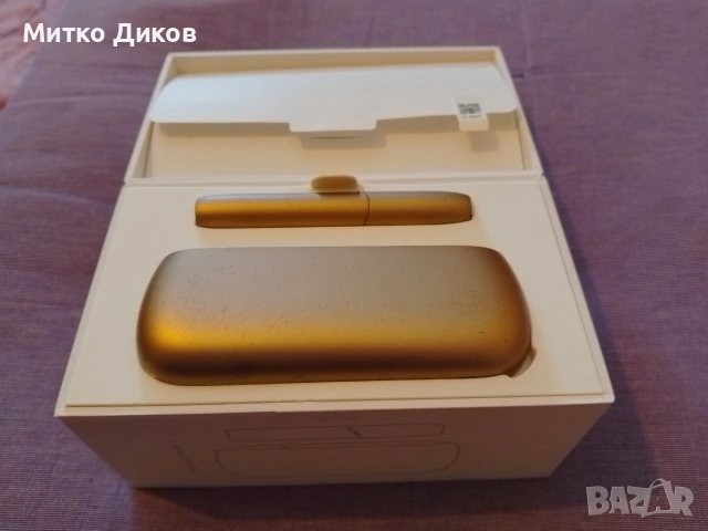 Iqos златен цвят с кутия-зарядно, снимка 10 - Електронни цигари - 52905184