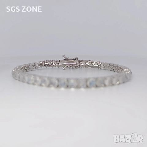 СРЕБЪРНА ГРИВНА С ЛУНЕН КАМЪК, снимка 12 - Гривни - 52724746