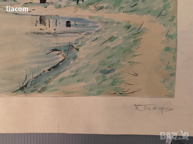 КУРТ ПЕТЕРС 1897-1978 г. смесена техника, снимка 4 - Картини - 33786440