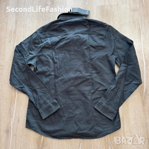 Мъжка риза Firetrap Tanner тъмно сив цвят размер S, снимка 8 - Ризи - 52287701