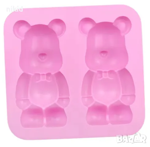 2 високи мечета мече силиконов молд форма фондан шоколад гипс сапун декор , снимка 2 - Форми - 49756895