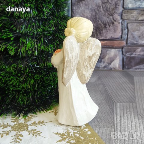 3122 Сувенир статуетка Ангел с букет цветя, снимка 3 - Декорация за дома - 38324134