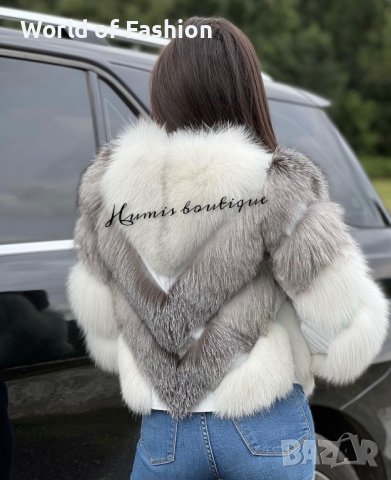 Палто естествен косъм от сребърна лисица , снимка 5 - Палта, манта - 42811861