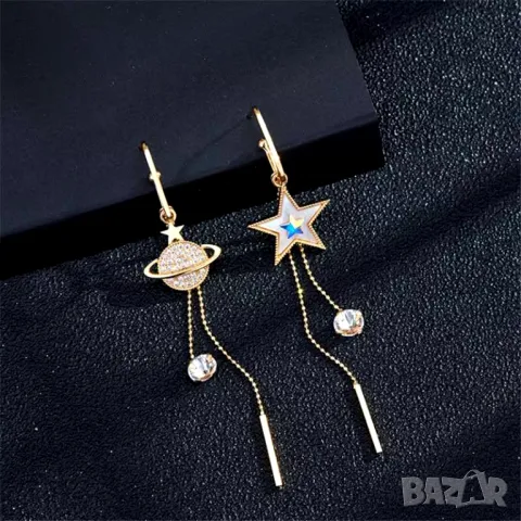 Обици Луна и Звезда, снимка 3 - Обеци - 47931529