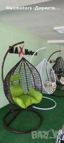 Люлка метална,Ратанова оплетка в бяло. Възглавници на цветя. Тип яйце 150 лв, снимка 6 - Други - 35407180