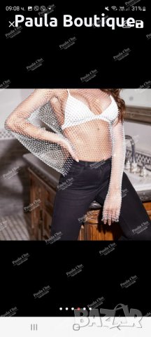 Блуза мрежа (кроп топ ) 40 лв , снимка 2 - Корсети, бюстиета, топове - 40045621