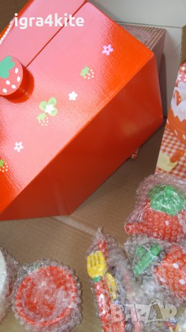 Дървен ягодов кейк с торта - десерт пикник за Рожден ден, снимка 10 - Образователни игри - 36645475