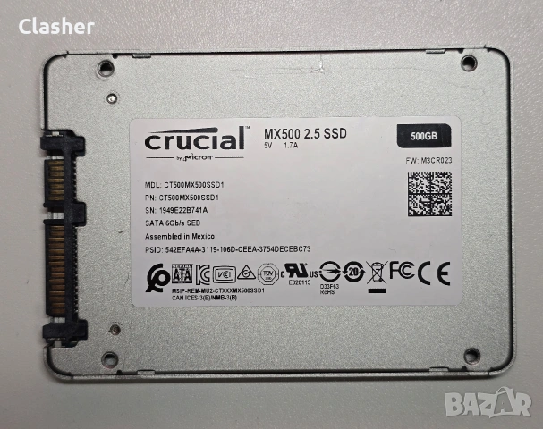SSD 500GB Micron Crucial MX500 Sata 2.5", снимка 2 - Твърди дискове - 54345780
